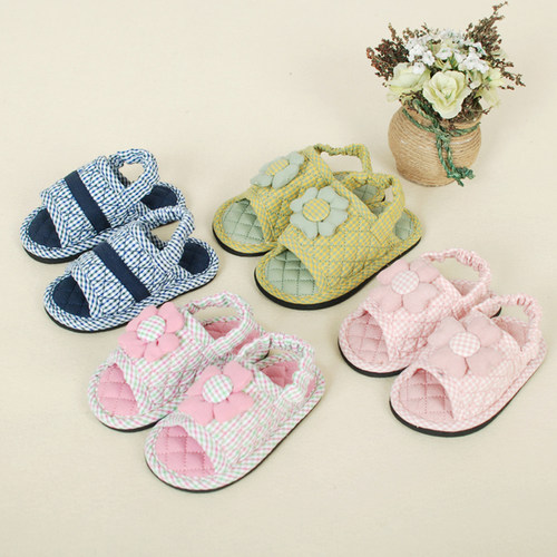 宝宝软底家居鞋儿童棉布拖鞋男女童室内静音无声防滑地板拖可机洗