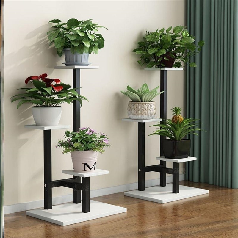 窗台花架卧室铁艺飘窗多层花架子实木网红多肉花盆架桌上置物架