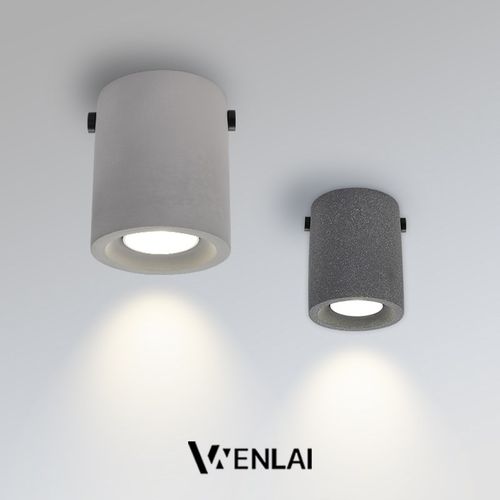 日式侘寂风过道玄关吸顶灯水泥阳台灯极简民宿衣帽间圆形明装筒灯