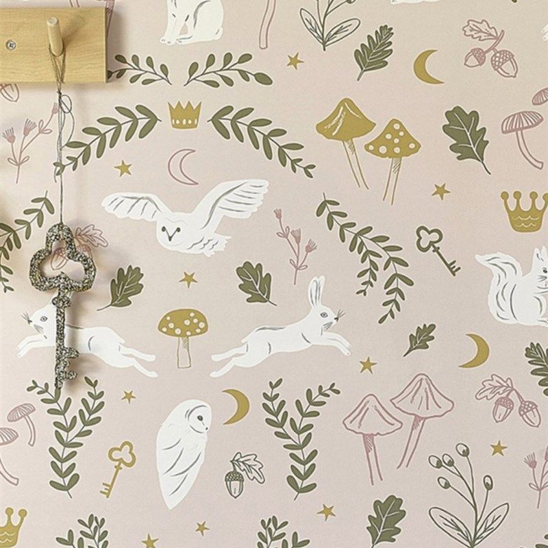 英式墙纸森林奇观图案儿童房卧室背景墙壁纸客厅书房卡通墙布壁布,家装主材,定制壁画,淘宝优惠券,粉丝福利购,淘宝优惠卷