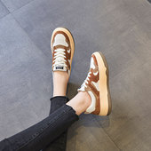 女2021新款 爆款 加绒大码 真皮德训鞋 女鞋 41一43冬季 休闲小白板鞋 潮