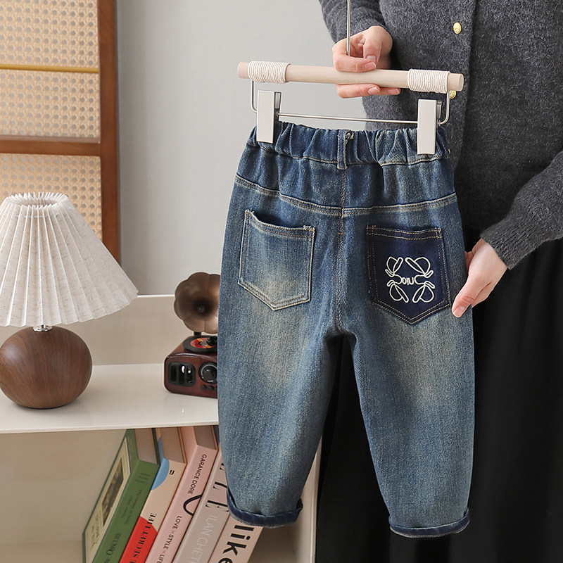 男童牛仔裤秋装2024新款儿童韩版宽松休闲裤中小童帅气百搭长裤潮