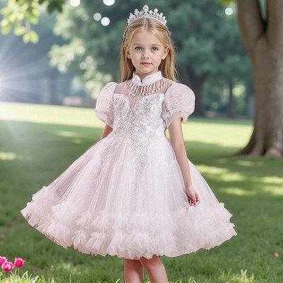 花童婚礼小女孩礼服裙女童轻奢小众高端儿童主持人绝美小公主裙子