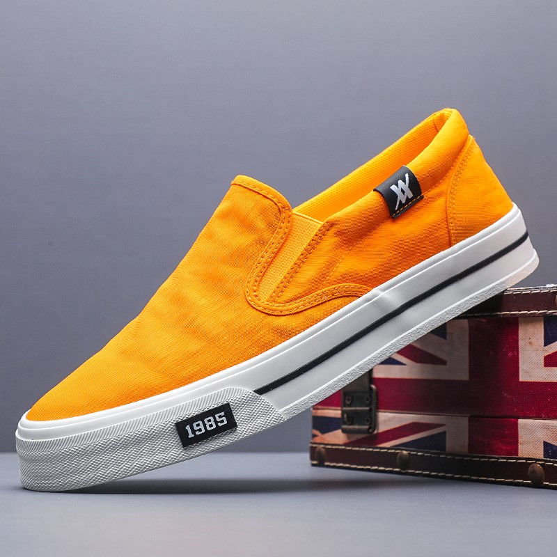 爆款简约舒适潮男鞋夏季轻便布鞋男士一脚蹬休闲懒人鞋青年套脚鞋