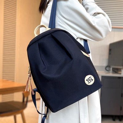 防水牛津布双肩包2025新款休闲轻便大容量背包韩系百搭户外旅游包