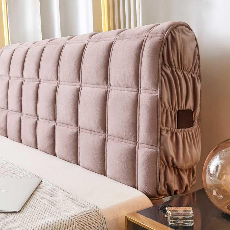 加绒加厚加宽床头罩1.9m2.1m2.3m软包床皮床通用弹力床头套靠背罩