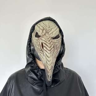 万圣节瘟疫医生面具蒸汽朋克鸟嘴黑死病毒cosplay乳胶头套面具