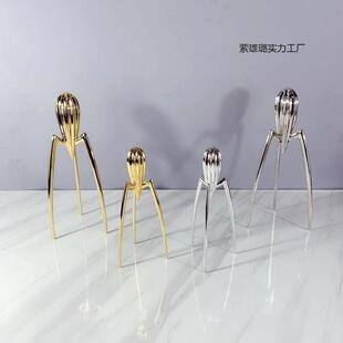 现代简约银色章鱼外星人榨汁器摆件样板房餐厅厨房客厅软装饰品