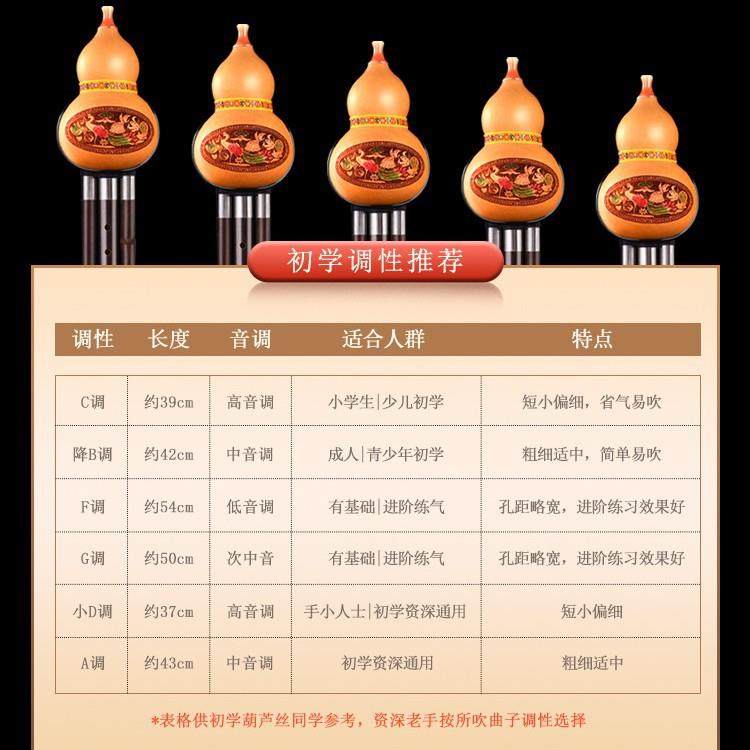 葫芦丝乐器初学者C调降B调儿童小学生舞台表演乐器表演跨境