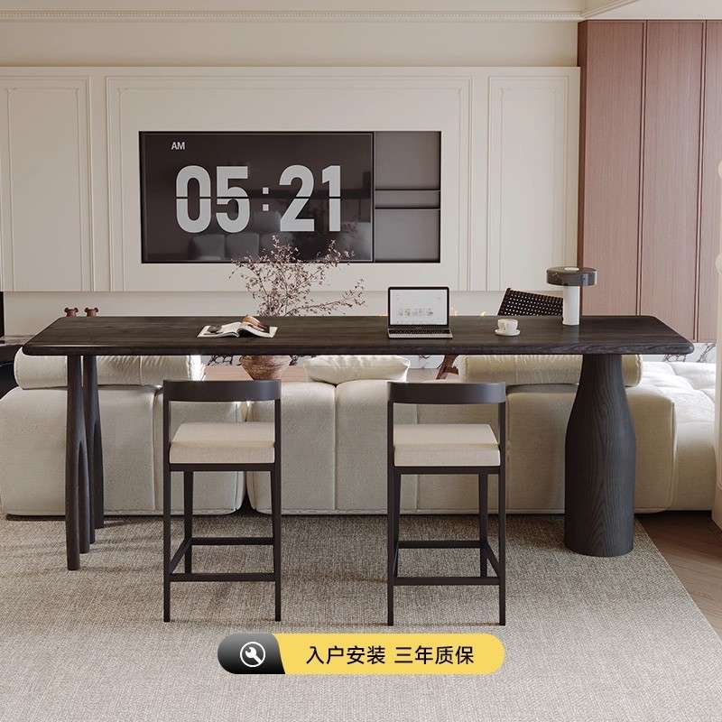 实木阳台吧台桌家用客厅沙发后长条桌小户型靠墙隔断高吧台咖啡桌