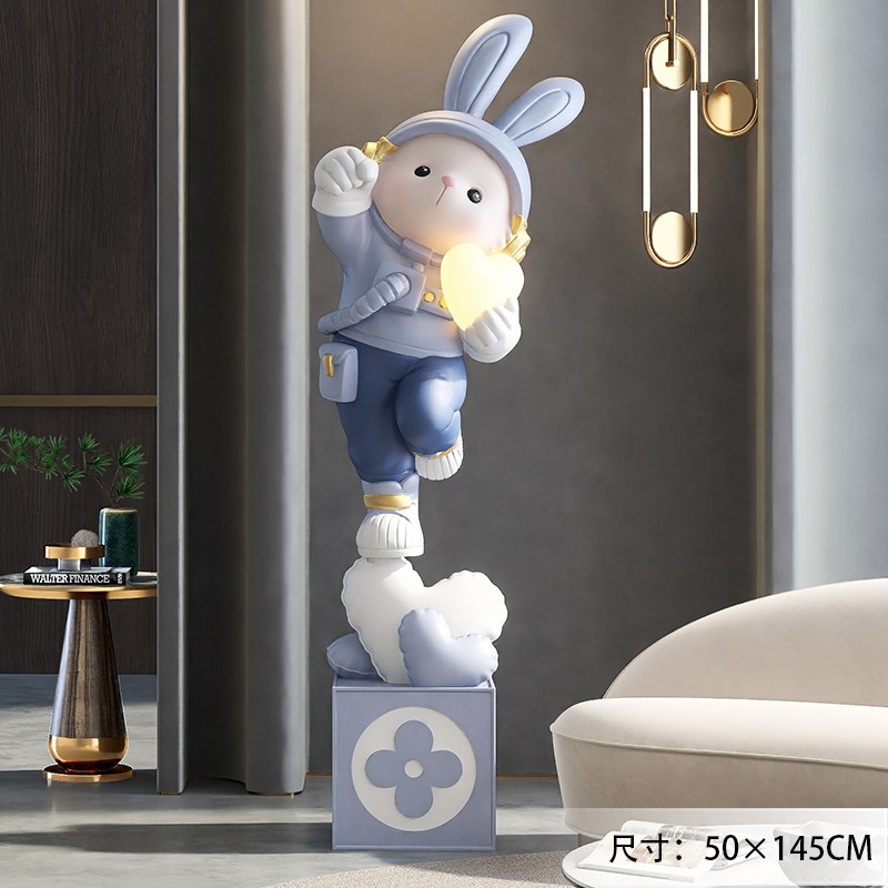 卡通兔子大型落地摆件客厅电视z柜旁家居饰品酒店迎宾开业乔迁礼