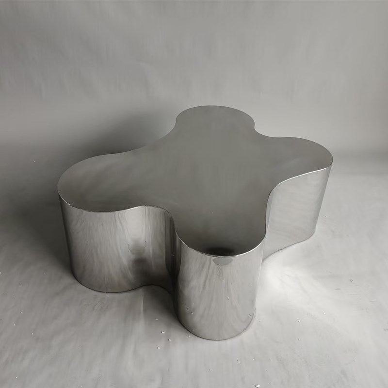 北欧轻奢不锈钢i简约中岛流水台创意异形展示桌酒店咖啡店客厅茶