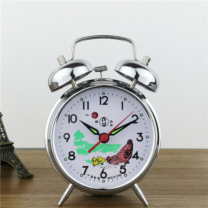 包邮超大声音起i床马蹄机械表老式复古怀旧金属机芯手动式发条闹