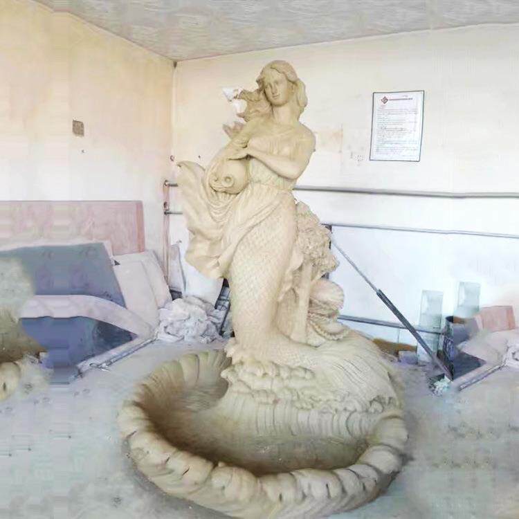 源头厂家室内玻璃钢雕塑水景美人鱼雕塑室内景观工艺品仿真美人鱼