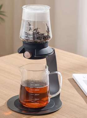 小可泡茶壶新中式商用冲茶壶玻璃自动茶具套装懒人泡茶神器600ml