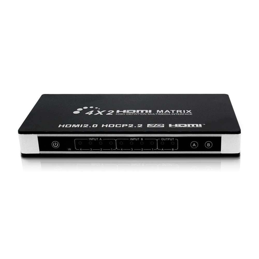 HDMI矩阵切换器hdmi2.04X2四进二出4K60 EDID双音频分离多功能