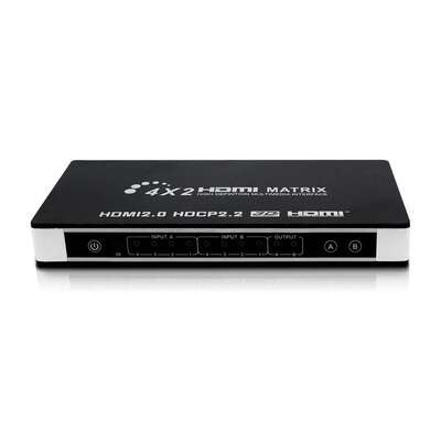 HDMI矩阵切换器hdmi2.04X2四进二出4K60 EDID双音频分离多功能