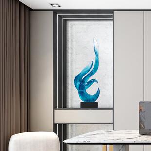 现代样板间客厅玄关电视柜装饰摆件抽象艺术酒店大堂过道落地雕塑