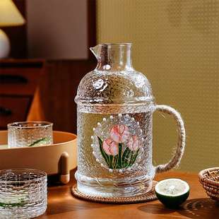 复古冷水壶玻璃壶热水壶耐高温可加热大容量煮茶养生泡茶冰箱家用