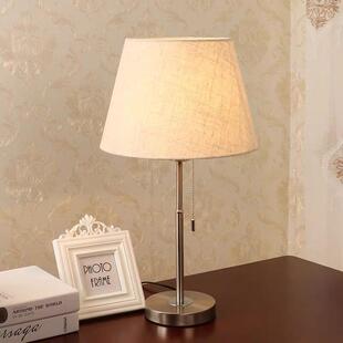 简约现代台灯卧室床头灯北欧创意时尚温馨客厅家用拉绳主卧床头灯