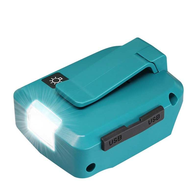 ADP05替代  锂电池转换座14.4v /18V双USB转换器带LED灯