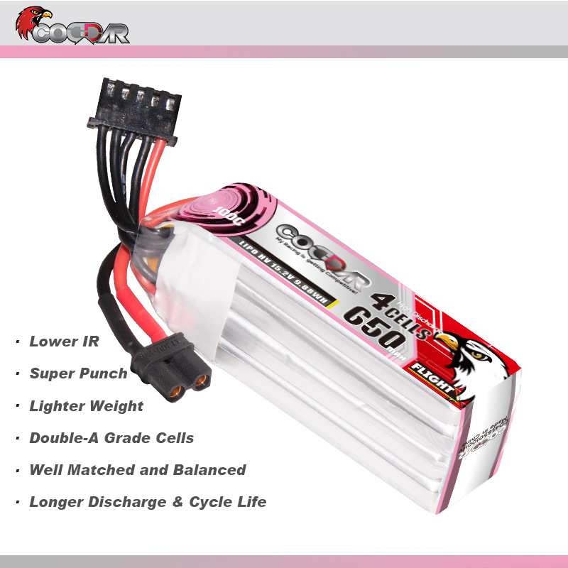 鹰氪CODDAR 650MAH 4S 15.2V 100C HV高倍率锂电池室内飞机LIHV