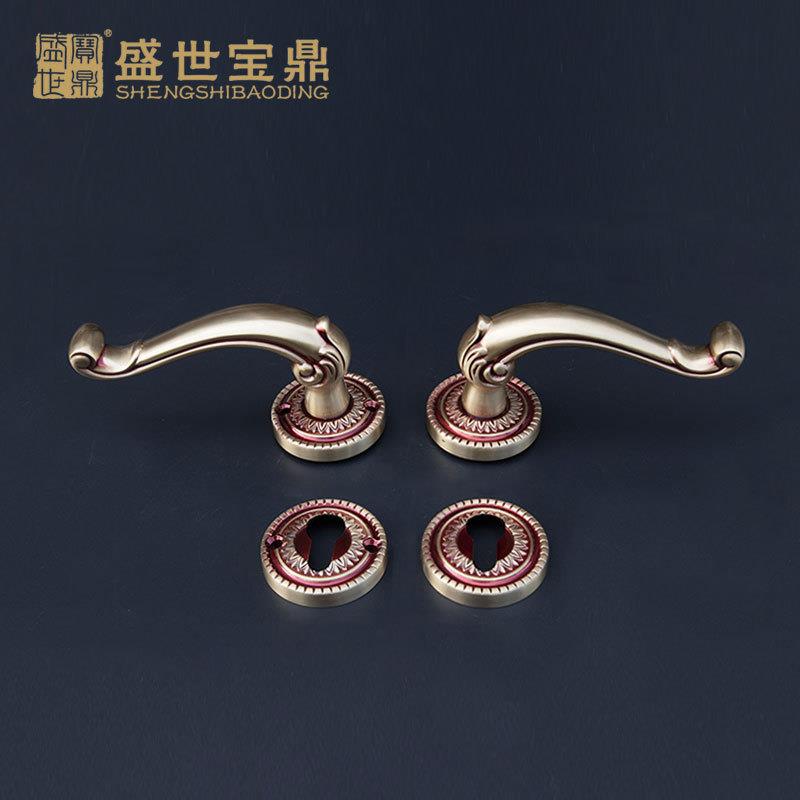 厂家室内门欧式纯铜锁执手锁实心把手房门木门锁FT01-G09欧洲金