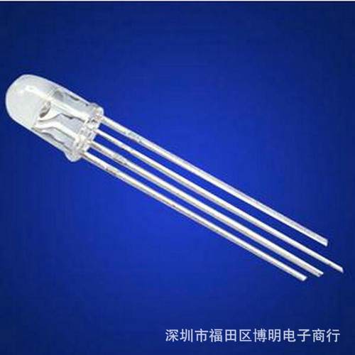 F5/5mm雾状全彩RGB共阴 金线四脚全彩 led发光二极管 全彩LED灯珠