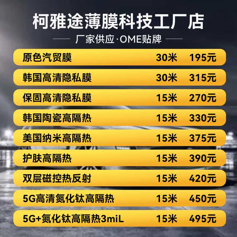 汽车高隔热膜玻璃膜安全膜防爆膜护肤膜磁控膜太阳膜整卷厂家