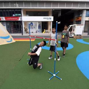 幼儿园感统训练器材下腰过杆套圈游戏新户外运动跨栏团建亲子道具