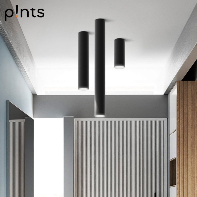现代客厅背景墙天花灯咖啡厅吧台射灯明装免开孔黑白极简led筒灯,家装灯饰光源,明装筒灯,淘宝优惠券,粉丝福利购,淘宝优惠卷