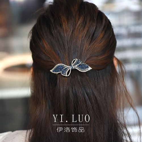 发夹成人发饰韩国简约水钻弹簧夹发卡子夹子大号头花顶夹头饰品