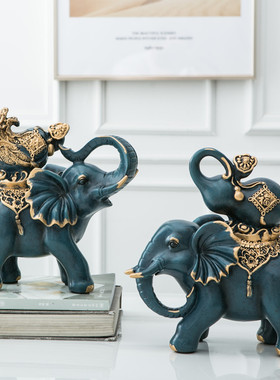 大象摆件招财镇宅酒柜装饰品新家客厅玄关电视柜创意摆设家居饰品