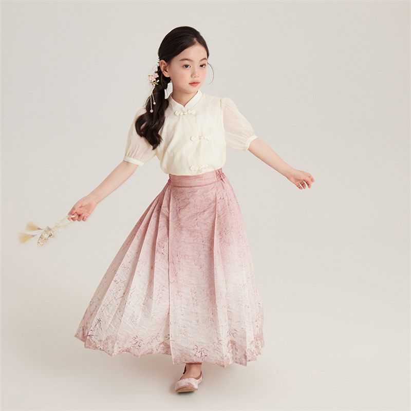 沫沫童装夏装女童半身裙2024夏季新款儿童新中式国风套装马面裙子,童装/婴儿装/亲子装,半身裙,淘宝优惠券,粉丝福利购,淘宝优惠卷