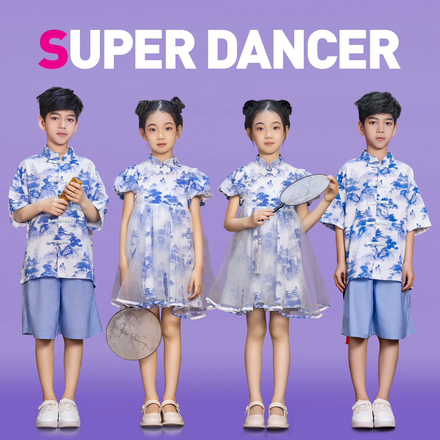 儿童合唱演出服表演服装女童国学汉服唐装男童女孩国风连衣裙秋