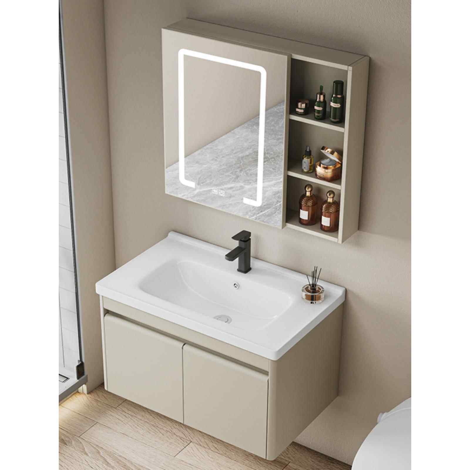 304不锈钢浴室柜组合卫生间陶瓷一体洗手盆洗脸盆现代简约洗漱台