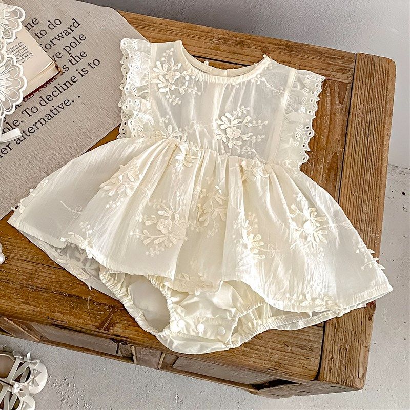婴儿夏季新款女宝刺绣花边飞袖公主哈裙可爱女童满月周岁服包屁衣,童装/婴儿装/亲子装,连身衣/爬服/哈衣,淘宝优惠券,粉丝福利购,淘宝优惠卷