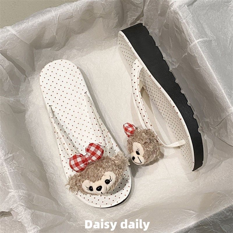 甜美波点雪莉玫人字拖女夏季外穿踩屎感厚底增高凉拖鞋海边沙滩鞋,女鞋,人字拖,淘宝优惠券,粉丝福利购,淘宝优惠卷