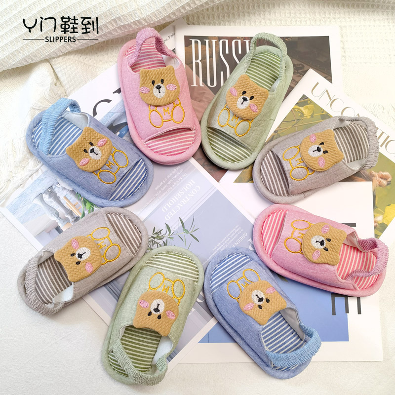 2022宝宝四季纯棉手工布拖鞋静音防滑软底幼童1-3室内地板学步鞋