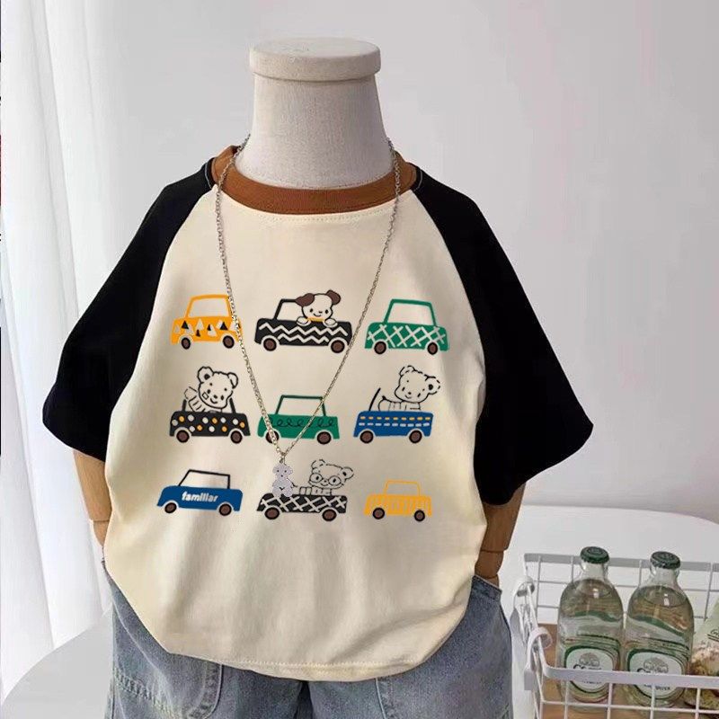 纯棉男童短袖T恤2025夏季小孩儿童宝宝百搭帅气插肩圆领半袖上衣,童装/婴儿装/亲子装,T恤,淘宝优惠券,粉丝福利购,淘宝优惠卷