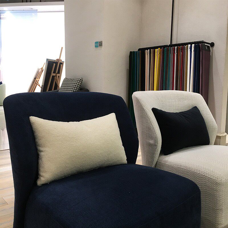 长方形沙发靠枕套纯色泰迪绒北欧灰色腰枕靠垫椅子休闲椅抱枕腰垫