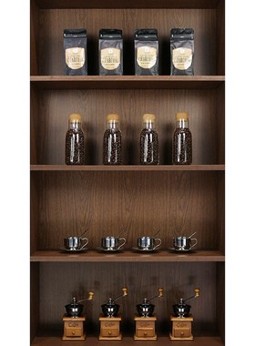 样板间装饰摆件咖啡店咖啡豆研磨机水吧台复古展示柜子主题软饰品