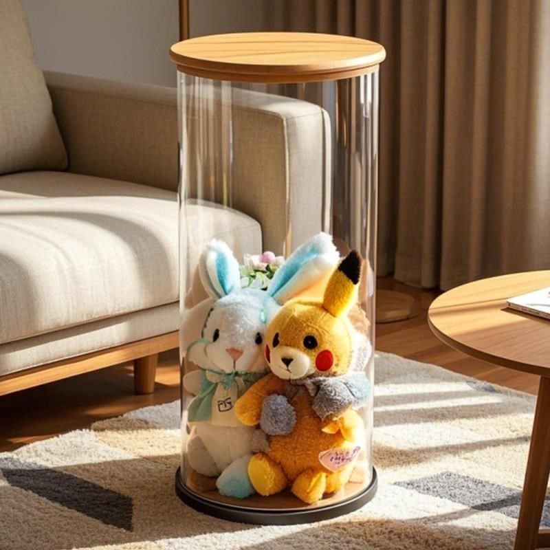 毛绒娃娃收纳桶公仔玩具亚克力圆柱筒儿童布玩偶透明大容量收纳筒,收纳整理,毛绒玩具收纳桶/箱,淘宝优惠券,粉丝福利购,淘宝优惠卷