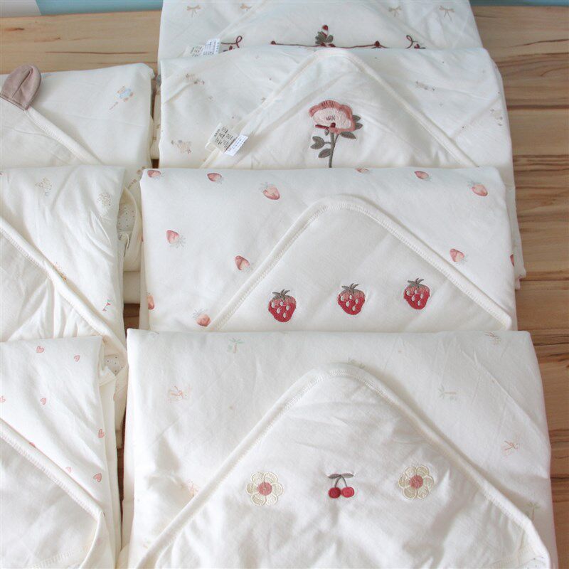浩亦墨春秋薄款纯棉抱被夹棉新生儿加厚包被婴儿小被子冬季暖气房