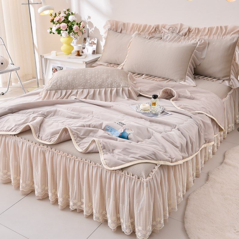 2025新款冰丝凉席三四件套冰豆豆床裙夏季可水洗机洗凉感丝空调席,床上用品,冰丝席,淘宝优惠券,粉丝福利购,淘宝优惠卷