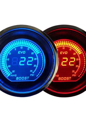 2寸52MM黑色外壳红双色数字液晶显示涡轮增压表 车用仪表
