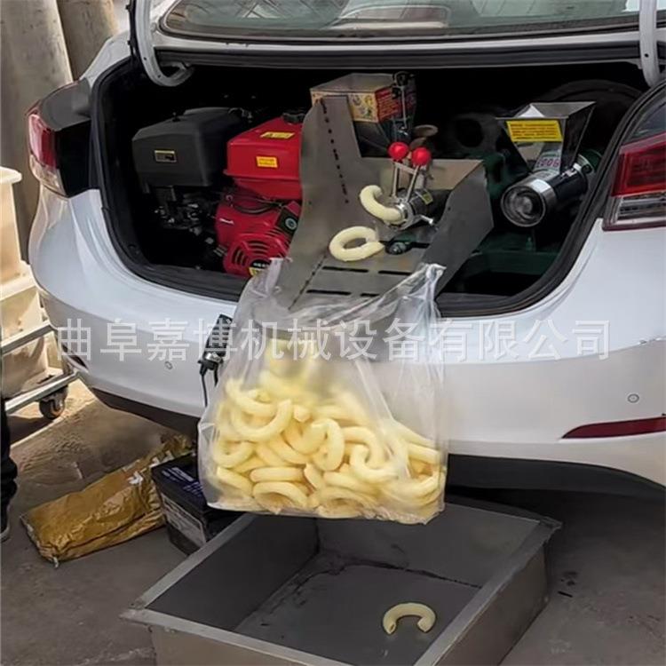 出口阿富汗玉米棒膨化机 双机头面粉玉米整粒月牙弯机自动切断