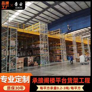 重型阁楼货架搭建加厚工字钢工业仓库架厂房办公室平台架仓储货架