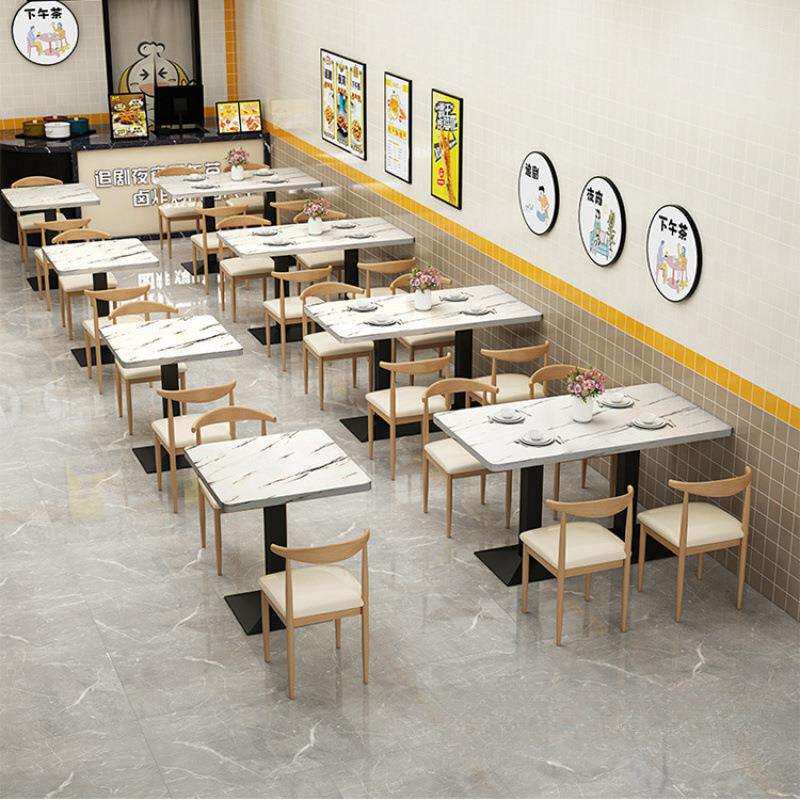 饭店奶茶店桌椅餐厅甜品店餐馆小吃店餐桌椅经济型快餐咖啡厅组合