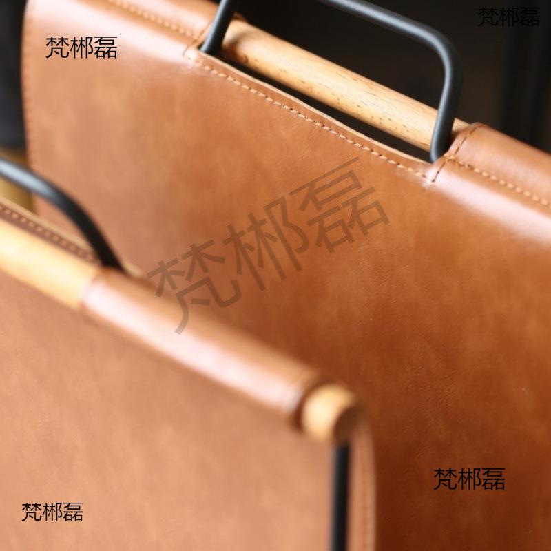 ly铁艺实木杂志架书报架美式杂物收纳架北欧置物架子中古落地小书